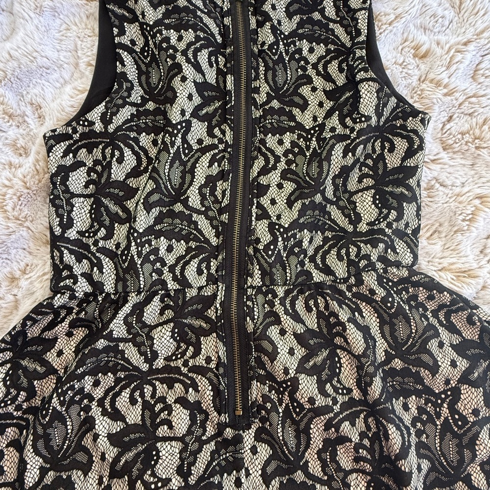 HEART SOUL SIZE M Elegant Black and cream Mini dress - Picture 3 of 11